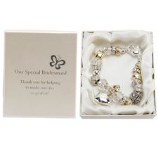 Bridesmaid Silver and Gold Charm Bracelet