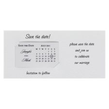 White Calendar Save The Date Magnet Landscape