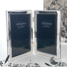 Silver Plated Double Photo Frame (Blank)