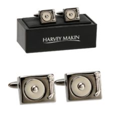 Record Player Cufflinks by Harvey Makin