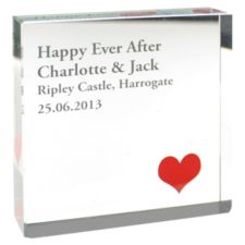 Red Heart Crystal Block (Personalised)
