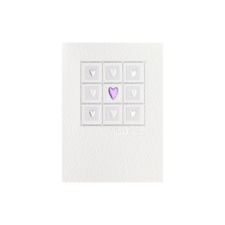 Lilac & Silver Hearts Thank You Card