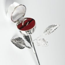  Silver Rose Ring Box