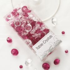 Clear & Burgundy Mixed Table Crystals