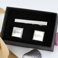 father of the bride cufflinks and tie pin set