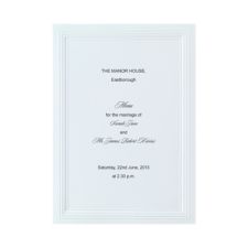 Purity Wedding Menu Cards