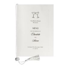 Forever Floral White Menu Card