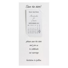 White Calendar Save The Date Magnet Portrait