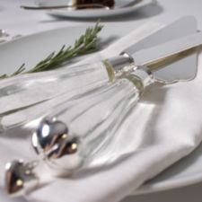 Silver Plated Serving Set with Crystal Handles