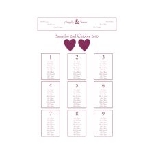 Ribbons A2 Table Plan