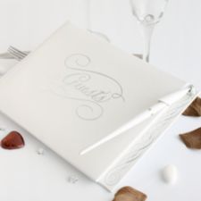 Silver Guest Book With Pen