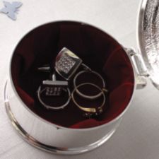 Round Silver Plated Trinket Box