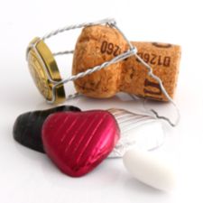 Foil Covered Burgundy Chocolate Hearts